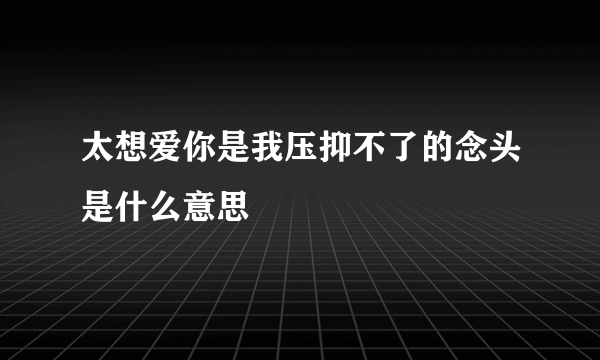 太想爱你是我压抑不了的念头是什么意思