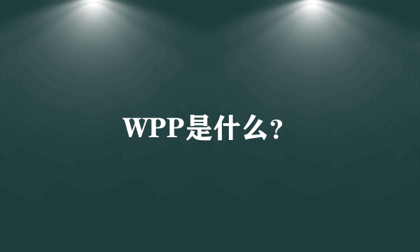 WPP是什么？