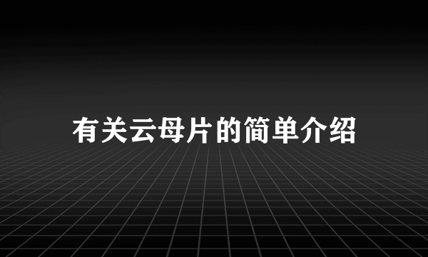 有关云母片的简单介绍