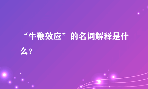 “牛鞭效应”的名词解释是什么？