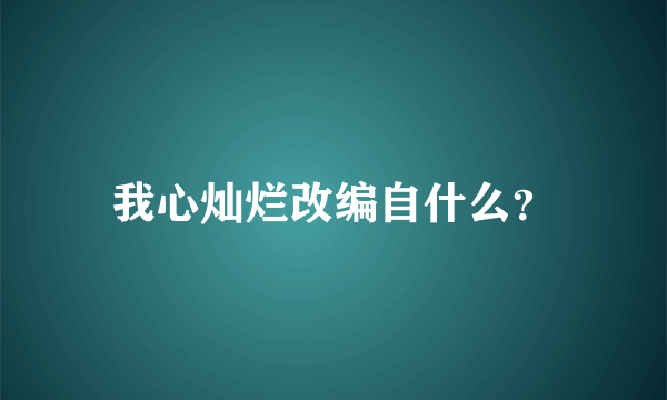 我心灿烂改编自什么？