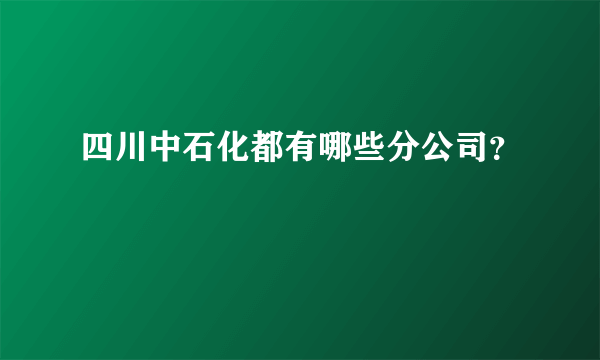 四川中石化都有哪些分公司？