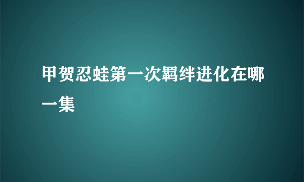 甲贺忍蛙第一次羁绊进化在哪一集