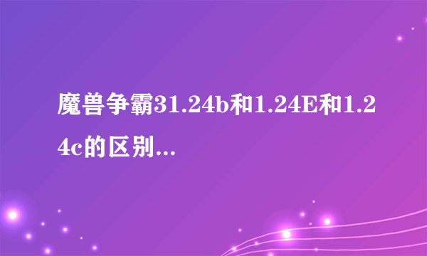 魔兽争霸31.24b和1.24E和1.24c的区别！急急急！