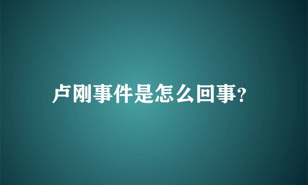 卢刚事件是怎么回事？