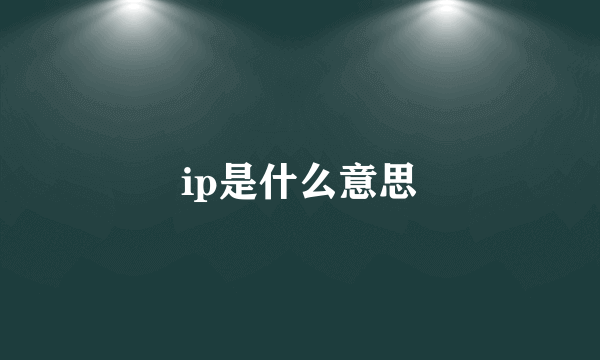 ip是什么意思