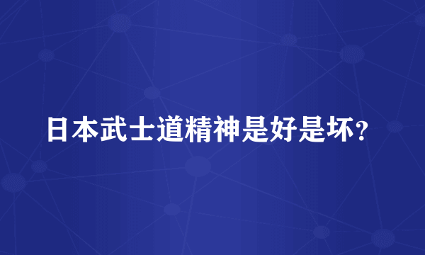 日本武士道精神是好是坏？