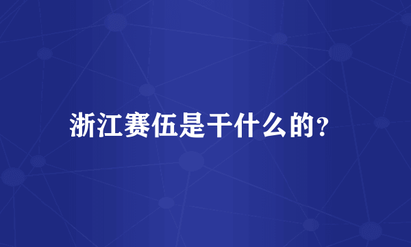 浙江赛伍是干什么的？