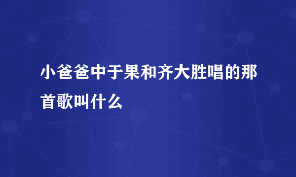 小爸爸中于果和齐大胜唱的那首歌叫什么