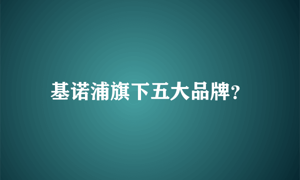 基诺浦旗下五大品牌？