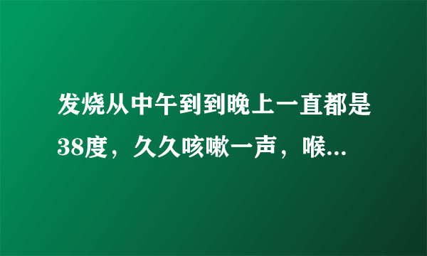 发烧从中午到到晚上一直都是38度，久久咳嗽一声，喉咙有点痛...