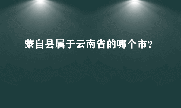 蒙自县属于云南省的哪个市？