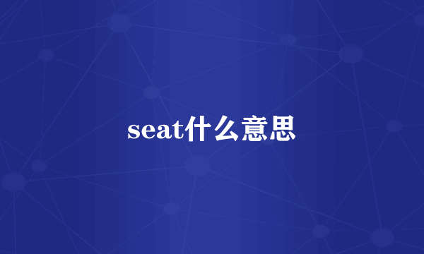 seat什么意思