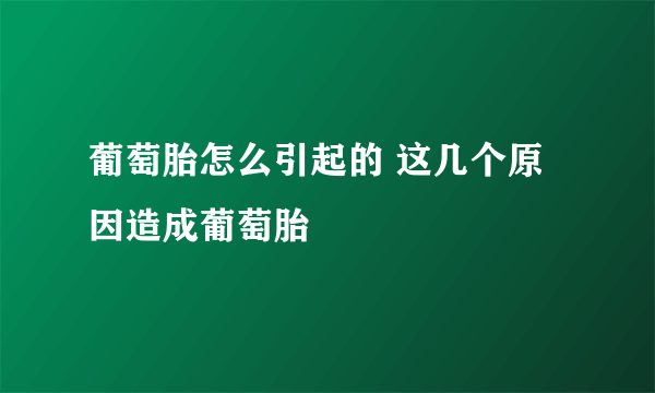 葡萄胎怎么引起的 这几个原因造成葡萄胎