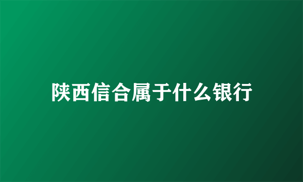 陕西信合属于什么银行