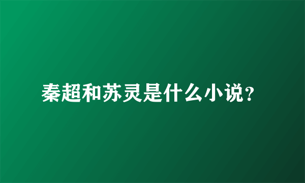 秦超和苏灵是什么小说？