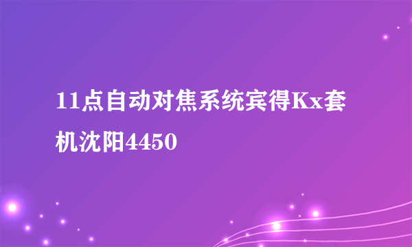 11点自动对焦系统宾得Kx套机沈阳4450