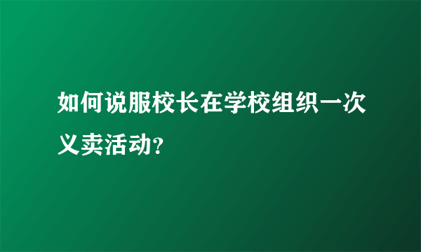 如何说服校长在学校组织一次义卖活动？