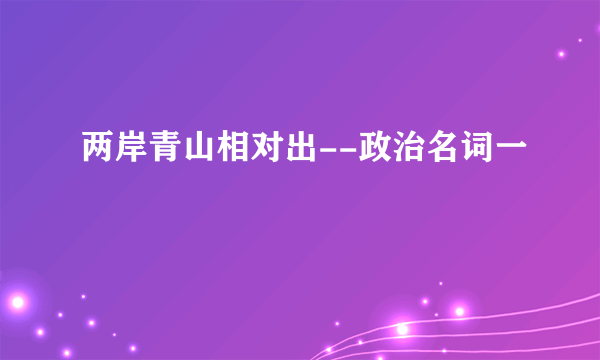 两岸青山相对出--政治名词一