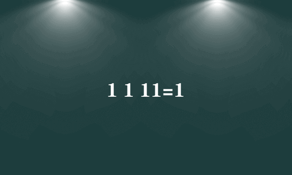 1 1 11=1