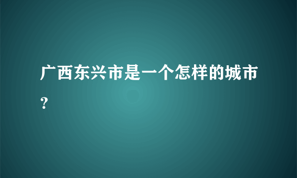 广西东兴市是一个怎样的城市？