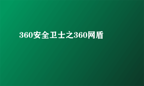 360安全卫士之360网盾