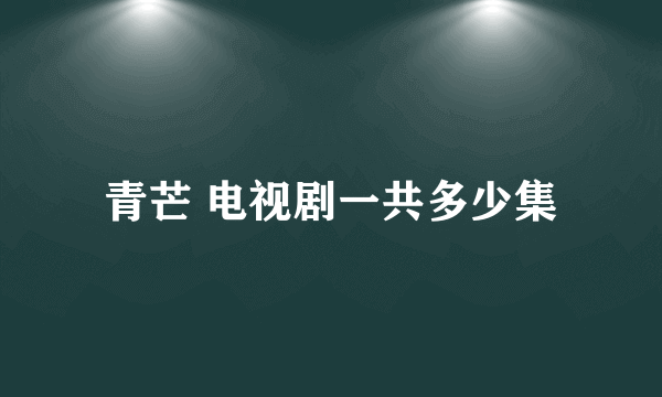 青芒 电视剧一共多少集