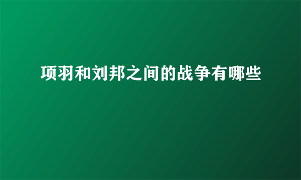 项羽和刘邦之间的战争有哪些