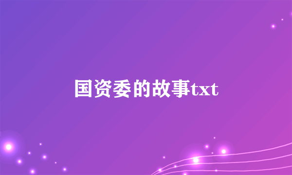 国资委的故事txt