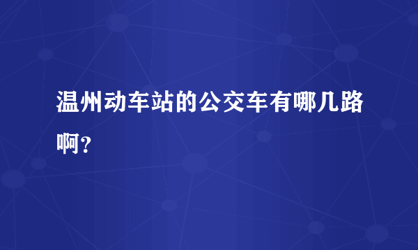 温州动车站的公交车有哪几路啊？