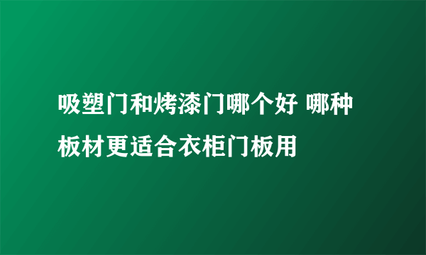 吸塑门和烤漆门哪个好 哪种板材更适合衣柜门板用