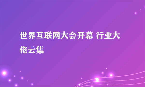 世界互联网大会开幕 行业大佬云集