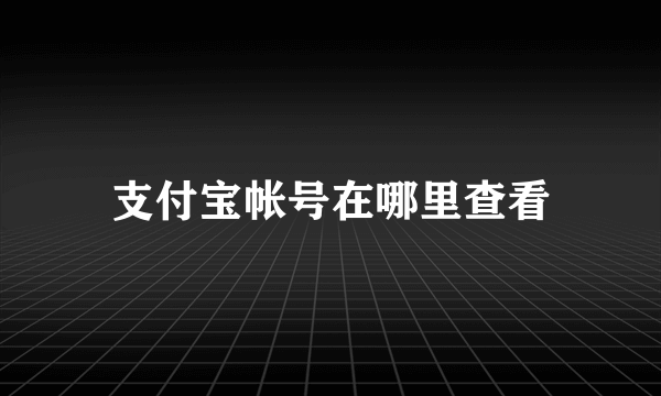 支付宝帐号在哪里查看