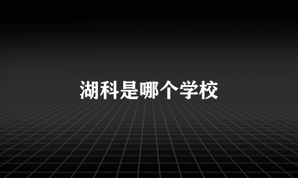 湖科是哪个学校