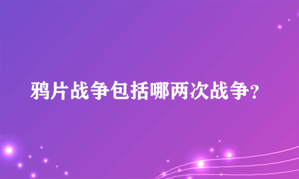 鸦片战争包括哪两次战争？