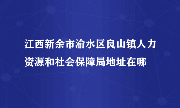 江西新余市渝水区良山镇人力资源和社会保障局地址在哪