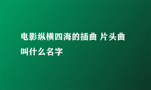 电影纵横四海的插曲 片头曲叫什么名字