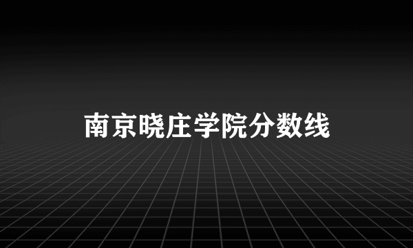 南京晓庄学院分数线