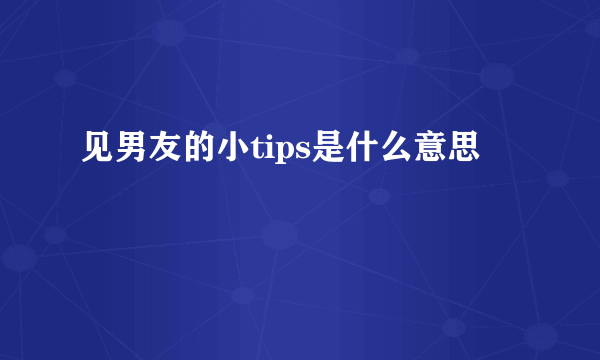 见男友的小tips是什么意思