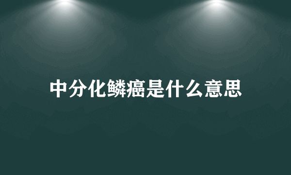 中分化鳞癌是什么意思