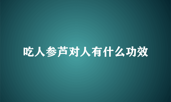 吃人参芦对人有什么功效