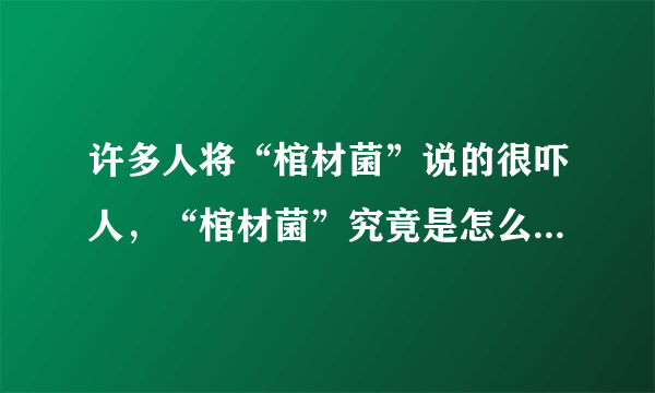 许多人将“棺材菌”说的很吓人，“棺材菌”究竟是怎么回事儿？