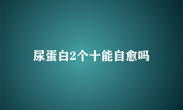 尿蛋白2个十能自愈吗