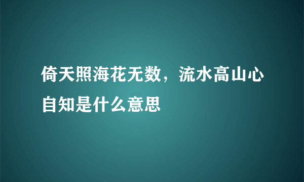 倚天照海花无数，流水高山心自知是什么意思