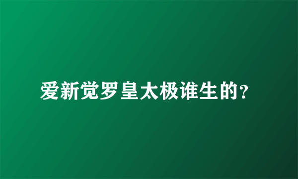 爱新觉罗皇太极谁生的？