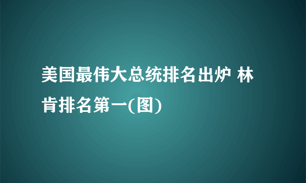 美国最伟大总统排名出炉 林肯排名第一(图)