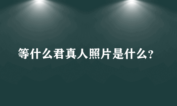 等什么君真人照片是什么？