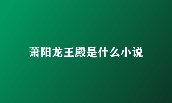 萧阳龙王殿是什么小说