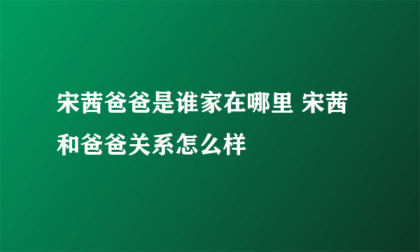 宋茜爸爸是谁家在哪里 宋茜和爸爸关系怎么样