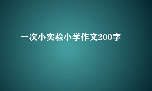 一次小实验小学作文200字